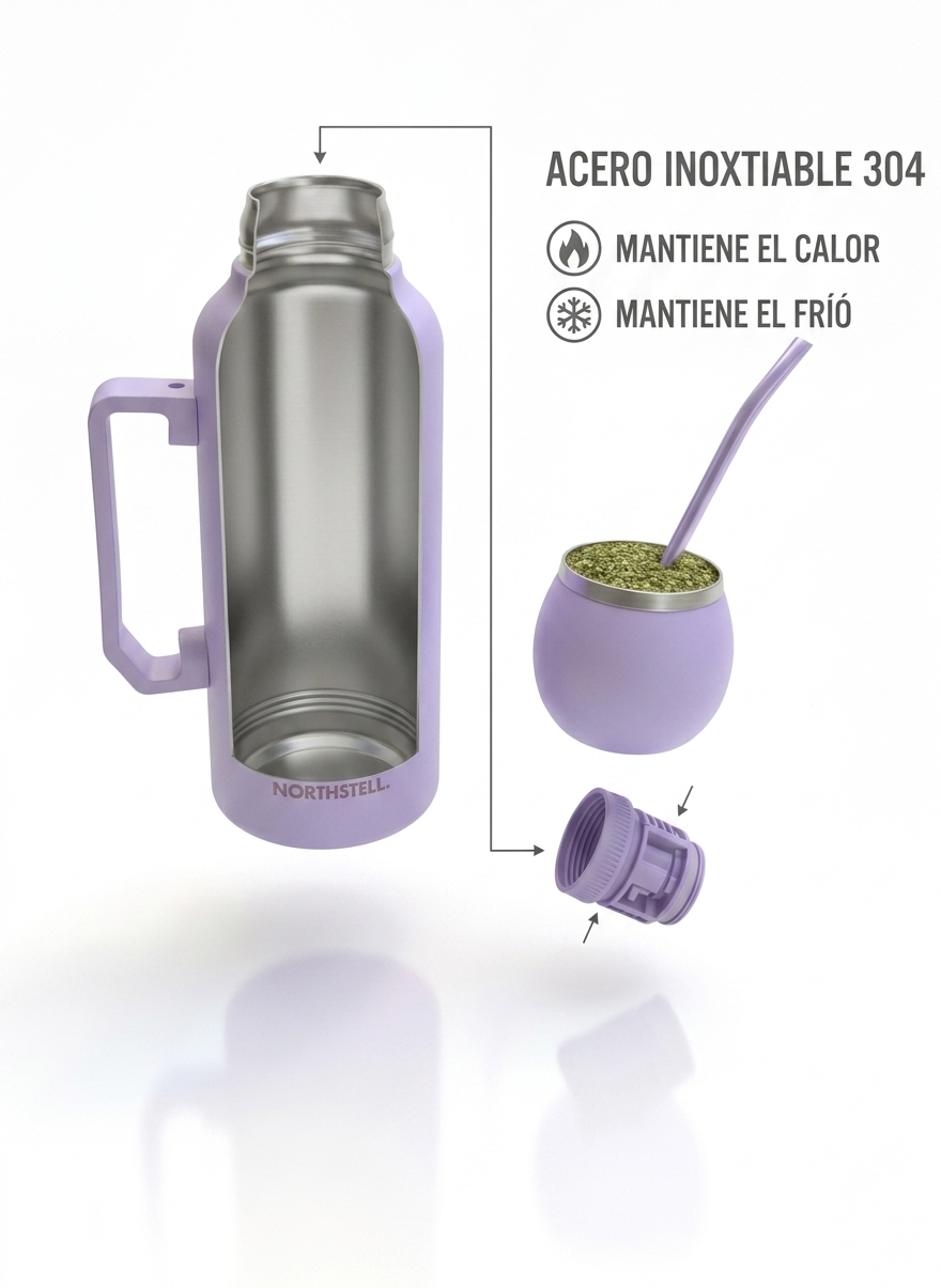 Combo Mate Northstell Pro – Termo Cebador de Precisión + Mate Térmico con Bombilla