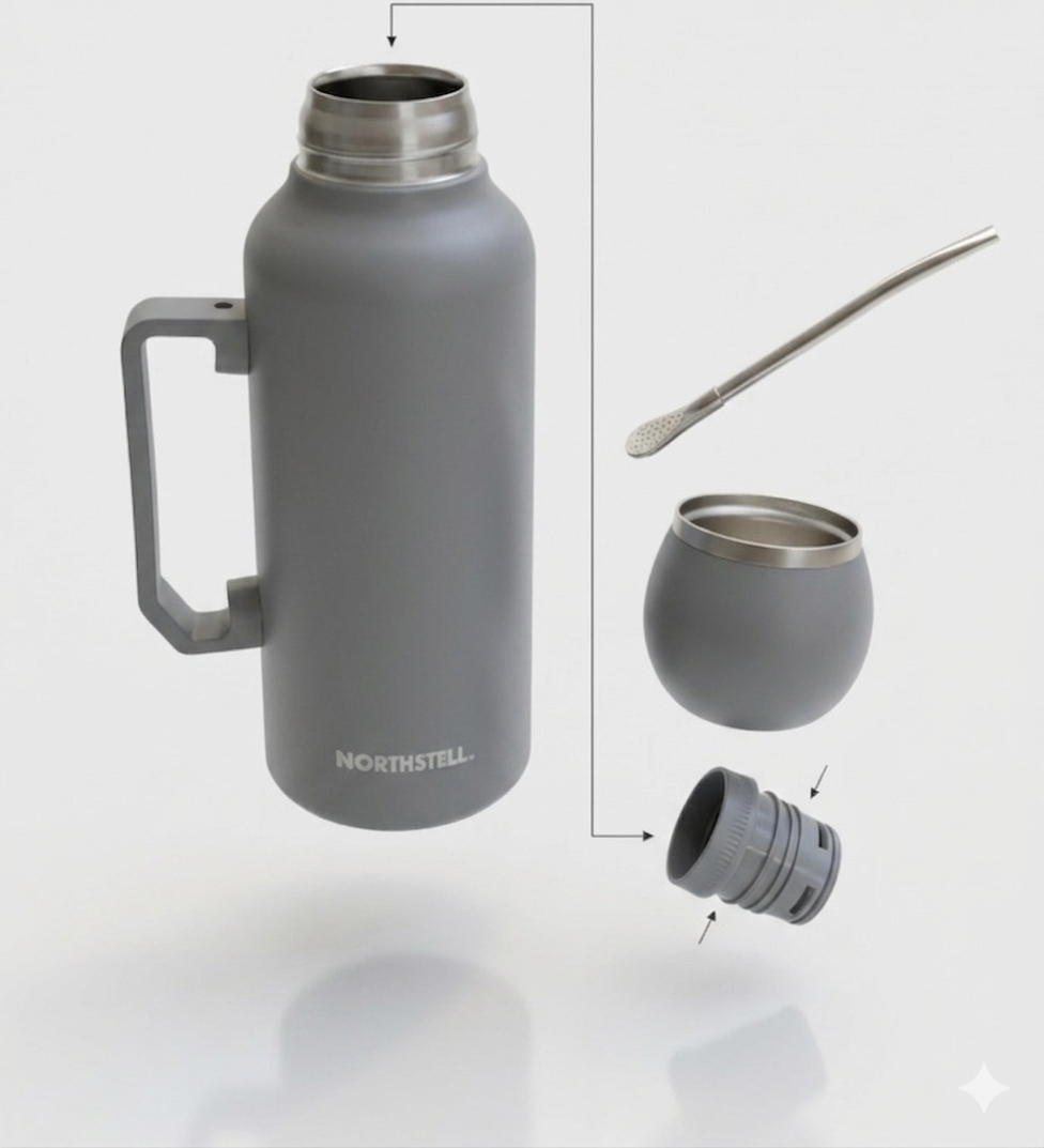 Combo Mate Northstell Pro – Termo Cebador de Precisión + Mate Térmico con Bombilla