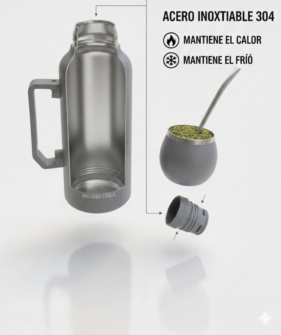 Combo Mate Northstell Pro – Termo Cebador de Precisión + Mate Térmico con Bombilla