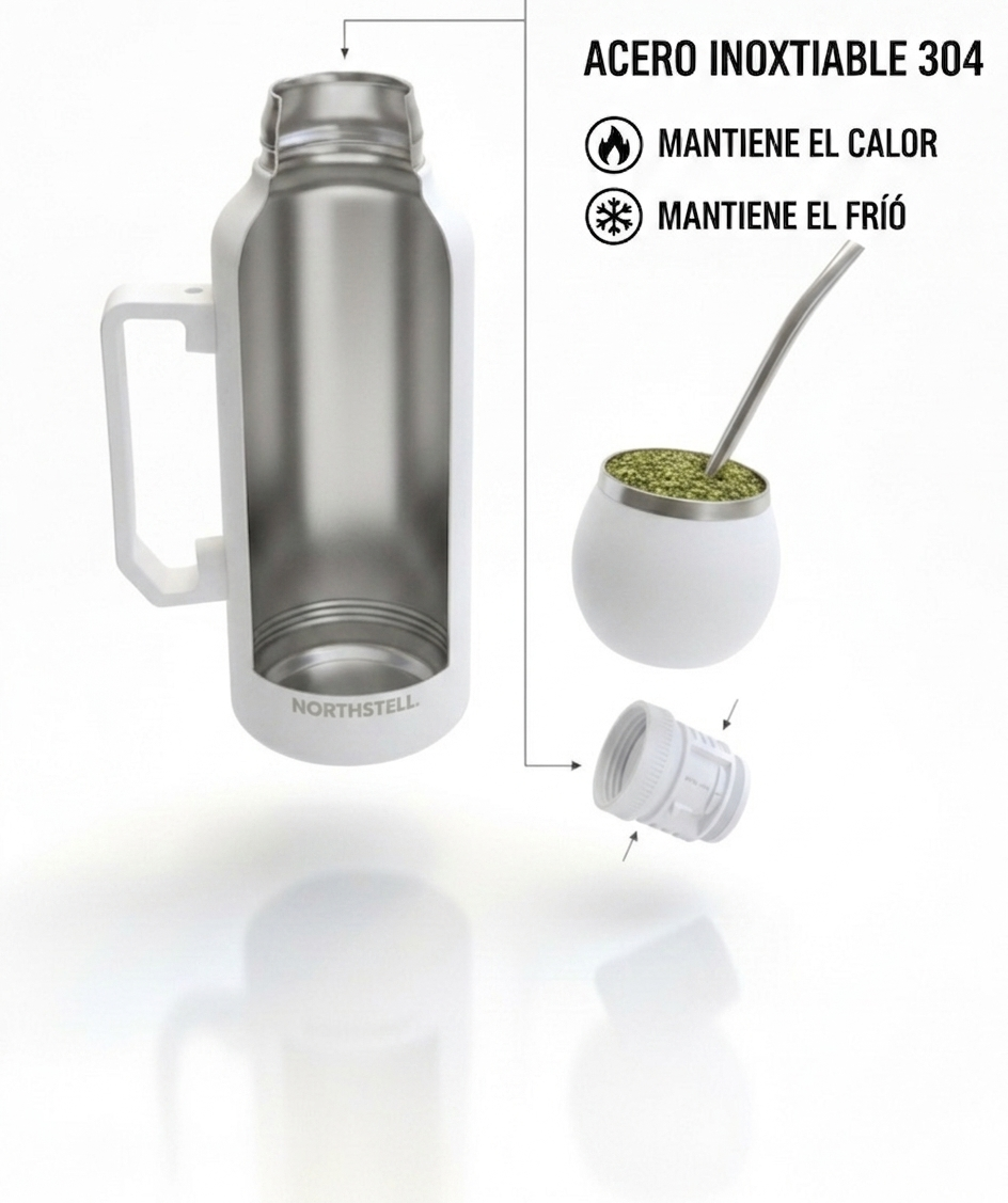 Combo Mate Northstell Pro – Termo Cebador de Precisión + Mate Térmico con Bombilla